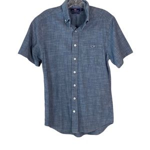 Men’s Vineyard Vines Slim Fit Tucker chambray button down, small